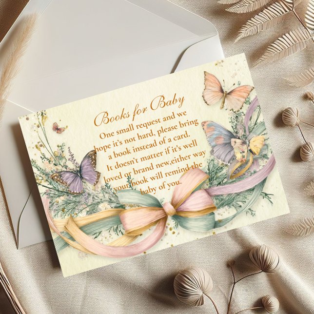 Tarjeta De Recepción Whimsical mariposa dobla libros para bebé (Subido por el creador)