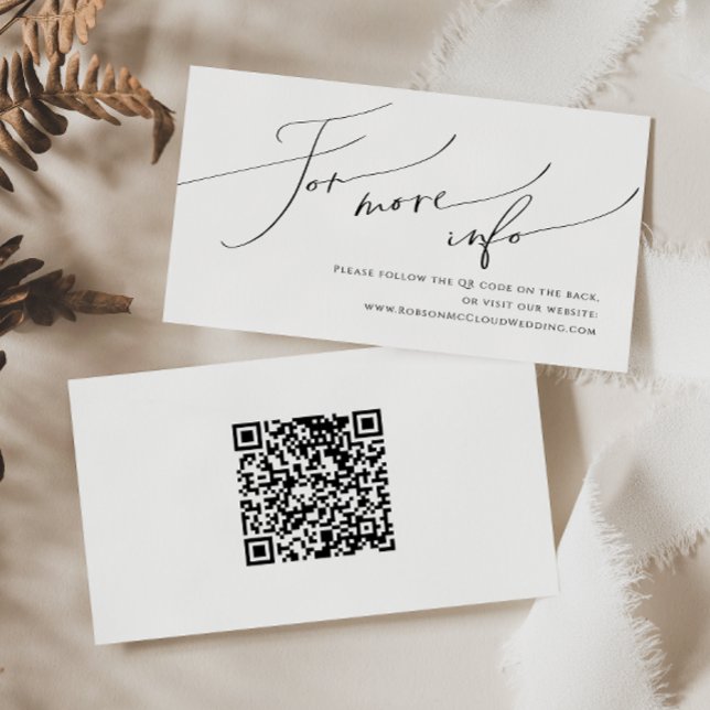Tarjeta De Recepción Whimsical Minimal Script QR Code Wedding Website (Subido por el creador)