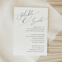 Whimsical Minimalist Script Schedule of Events