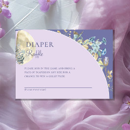 Tarjeta De Recepción Whimsical Moon Purple Baby Shower Diaper Raffle