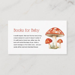 Tarjeta De Recepción Whimsical Mushroom Baby Shower Books para el bebé