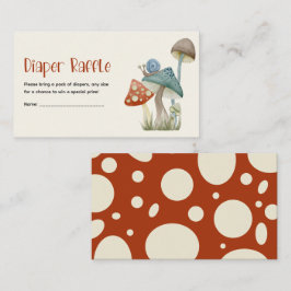 Tarjeta De Recepción Whimsical Mushroom Baby Shower Diaper Raffle