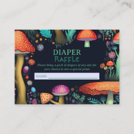 Tarjeta De Recepción Whimsical Mushroom Woodland Forest Diaper Raffle