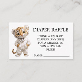 Tarjeta De Recepción Whimsical Pajama Parade Tiger Diaper Raffle