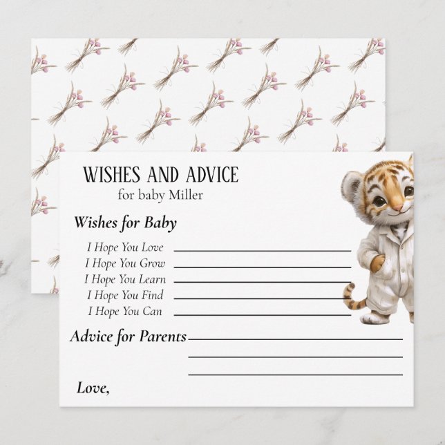 Tarjeta De Recepción Whimsical Pajama Parade Wishes and Advice (Anverso / Reverso)