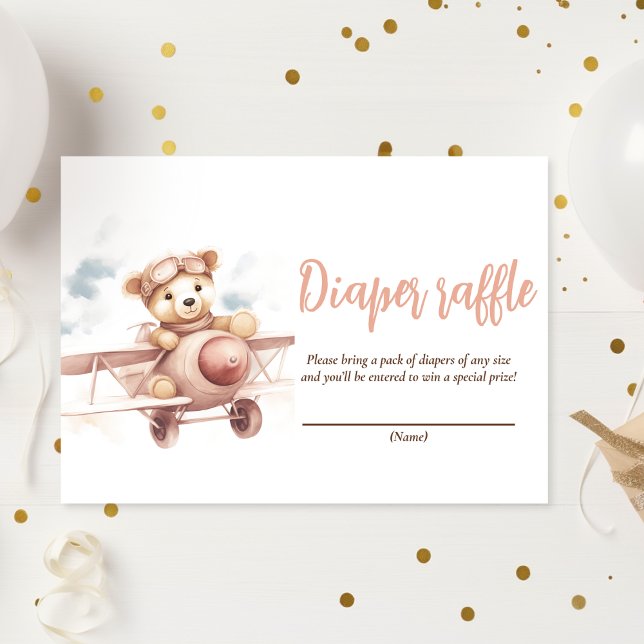 Tarjeta De Recepción Whimsical Pink Airplane Adventure Baby Shower (Subido por el creador)