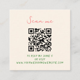 Tarjeta De Recepción Whimsical Quirky Boda manuscrita RSVP