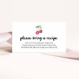Tarjeta De Recepción Whimsical Retro Cherries   Solicitud de receta