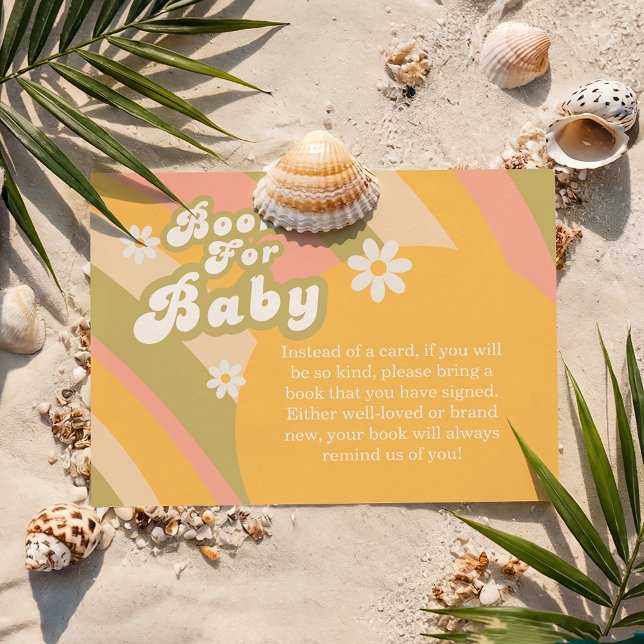 Tarjeta De Recepción Whimsical Retro Yellow Boy Book Request Baby (Subido por el creador)