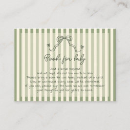 Tarjeta De Recepción Whimsical Sage Green Baby Shower Book For Baby