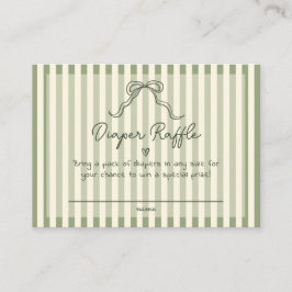 Tarjeta De Recepción Whimsical Sage Green Baby Shower Diaper Raffle