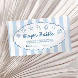 Tarjeta De Recepción Whimsical Seashell Baby Shower Diaper Raffle 