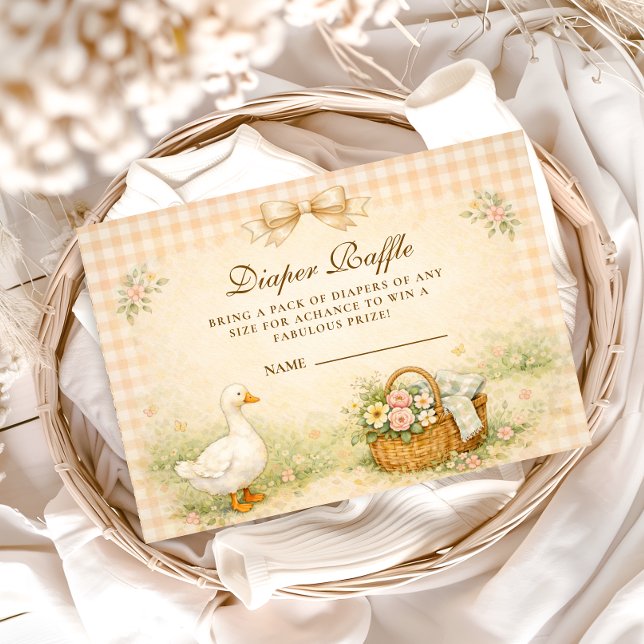 Tarjeta De Recepción Whimsical Silly Goose Spring Diapper Raffle (Subido por el creador)