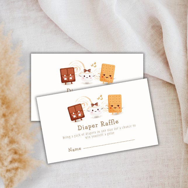 Tarjeta De Recepción Whimsical S'more Diaper Raffle Baby Shower (Whimsical S'more Fun Diaper Raffle Baby Shower Enclosure Card)