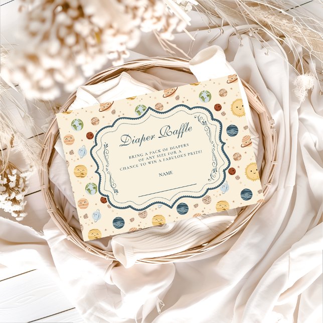 Tarjeta De Recepción Whimsical Space Nursery Diapper Raffle (Subido por el creador)