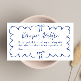 Tarjeta De Recepción Whimsical Wavy Frame Diaper Raffle Baby Boy Shower