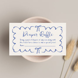 Tarjeta De Recepción Whimsical Wavy Frame Diaper Raffle Baby Boy Shower