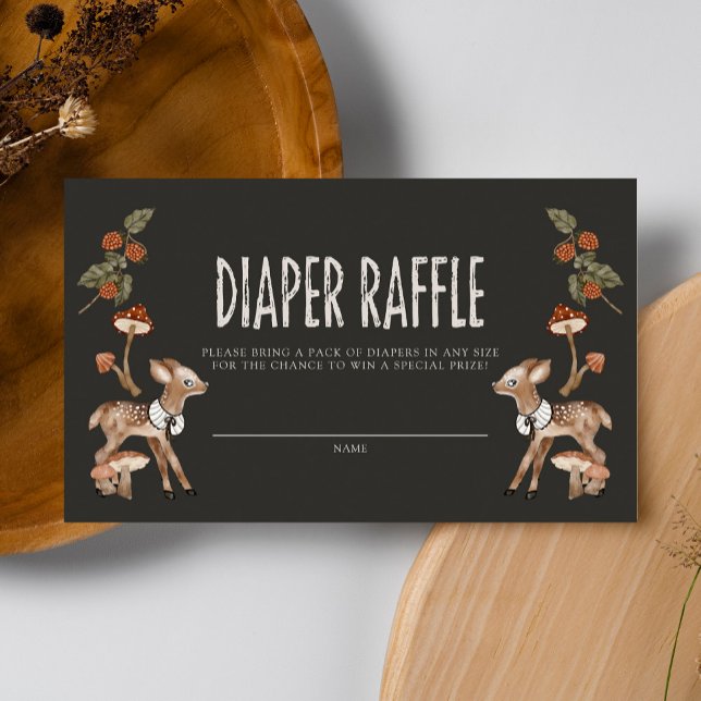 Tarjeta De Recepción Whimsical Woodland Forest Diaper Raffle (Subido por el creador)