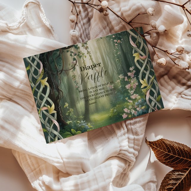 Tarjeta De Recepción Whimsical Woodland Forest Raffle Diapper (Subido por el creador)