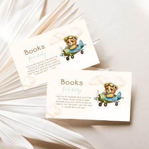 Tarjeta De Recepción Whimy Airplane Pilot Teddy Bear Baby Shower