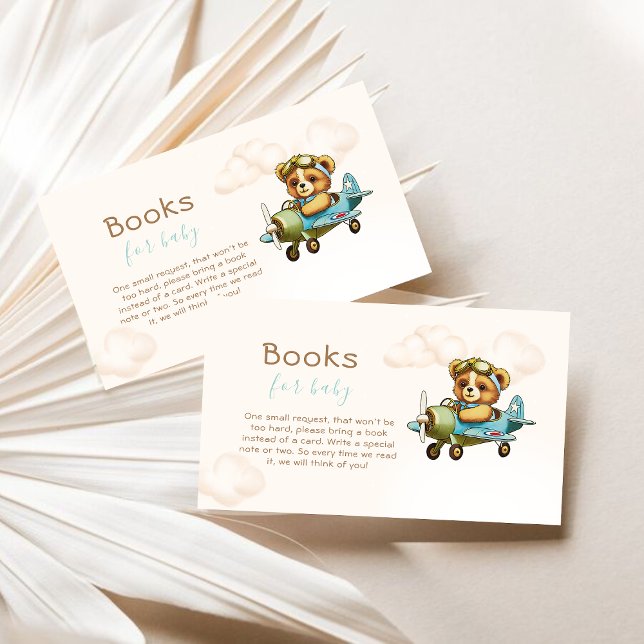 Tarjeta De Recepción Whimy Airplane Pilot Teddy Bear Baby Shower (Whimsical Airplane Pilot Teddy Bear Baby Shower Enclosure Card)