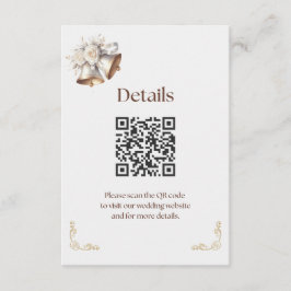 Tarjeta De Recepción White and Gold Bells Details Enclosure