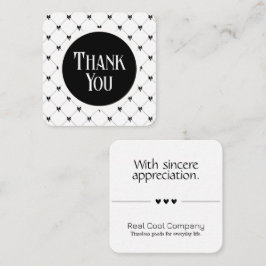Tarjeta De Recepción White & Black Bow Monogram Thank You Card