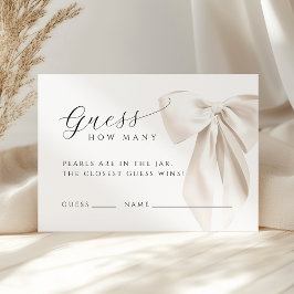 Tarjeta De Recepción White Bow Guess How Many Game Card