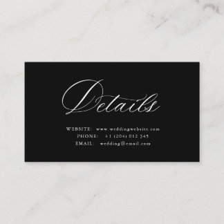 Tarjeta De Recepción White Calligraphy QR code wedding details card