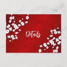 Tarjeta De Recepción White Cherry Blossom Wedding Details