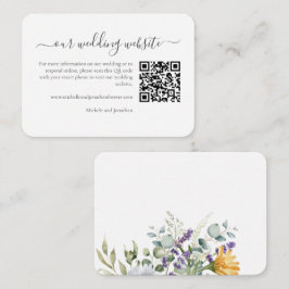 Tarjeta De Recepción White Daisies Wedding RSVP Detalles Código QR