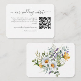 Tarjeta De Recepción White Daisies Wedding RSVP Detalles Código QR