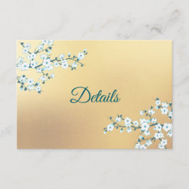 Tarjeta De Recepción White Gold Floral Wedding Details