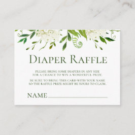 Tarjeta De Recepción White Hydrangeas Baby Shower Diaper Raffle