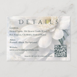 Tarjeta De Recepción White Ivory Quiet Luxury Romantic Elegant Wedding 