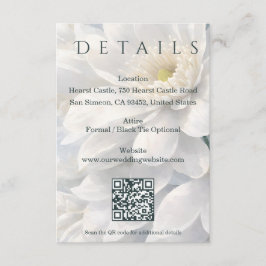 Tarjeta De Recepción White Ivory Quiet Luxury Romantic Elegant Wedding 