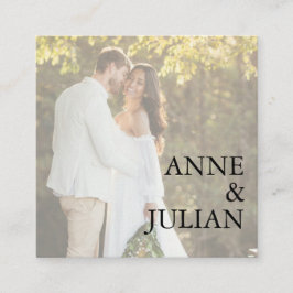 Tarjeta De Recepción White Scannable QR Code Wedding Enclosure Card