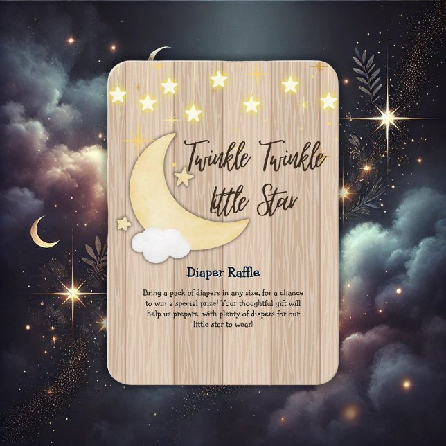 Tarjeta De Recepción White Wood Twinkle Twinkle Little Star Baby Shower (Subido por el creador)