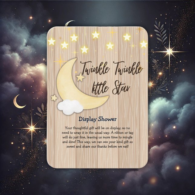 Tarjeta De Recepción White Wood Twinkle Twinkle Little Star Baby Shower (Subido por el creador)