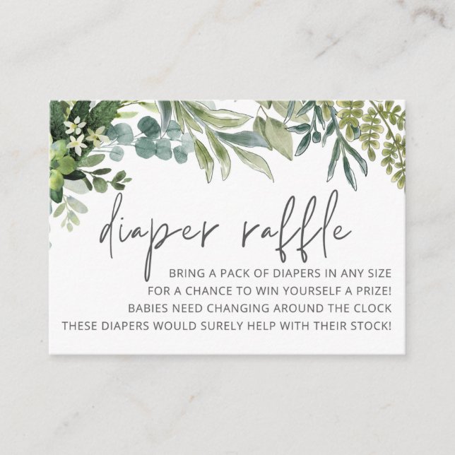 Tarjeta De Recepción Wild One Baby Animals Diaper Raffle Insert (Anverso)