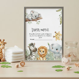 Tarjeta De Recepción Wild One Boy Safari Jungle Animals Baby Shower 