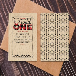 Tarjeta De Recepción Wild One Boys Rustic Plaid Lumberjack Baby Shower