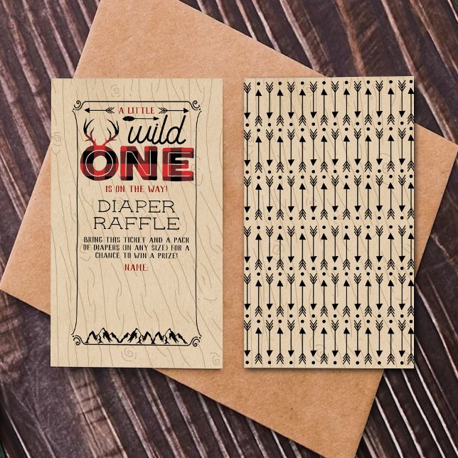 Tarjeta De Recepción Wild One Boys Rustic Plaid Lumberjack Baby Shower (Subido por el creador)