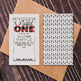 Tarjeta De Recepción Wild One Boys Rustic Plaid Lumberjack Baby Shower