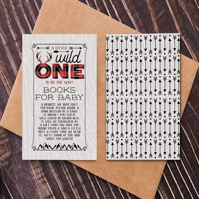 Tarjeta De Recepción Wild One Boys Rustic Plaid Lumberjack Baby Shower (Subido por el creador)
