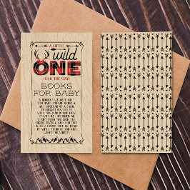 Tarjeta De Recepción Wild One Boys Rustic Plaid Lumberjack Baby Shower