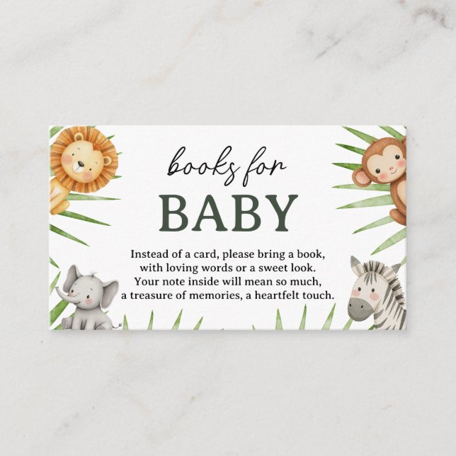 Tarjeta De Recepción Wild One Safari Animals Boy Baby Shower (Anverso)