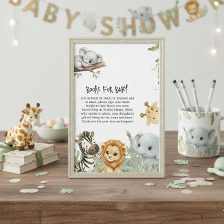 Tarjeta De Recepción Wild One Safari Jungle Animals Boy Baby Shower En