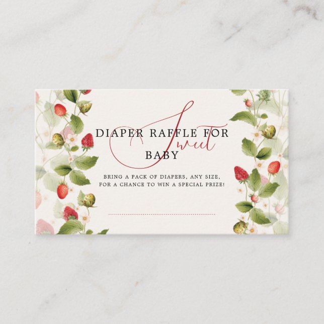TARJETA DE RECEPCIÓN WILD STRAWBERRY SWEET BABY SHOWER (Anverso)