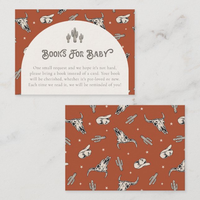Tarjeta De Recepción Wild West Books For Baby Cards | Bebé occidental (Anverso / Reverso)